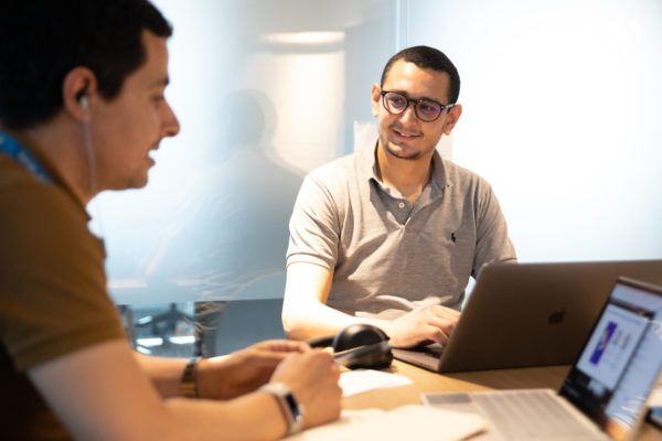 Two Novelis team members in a meeting